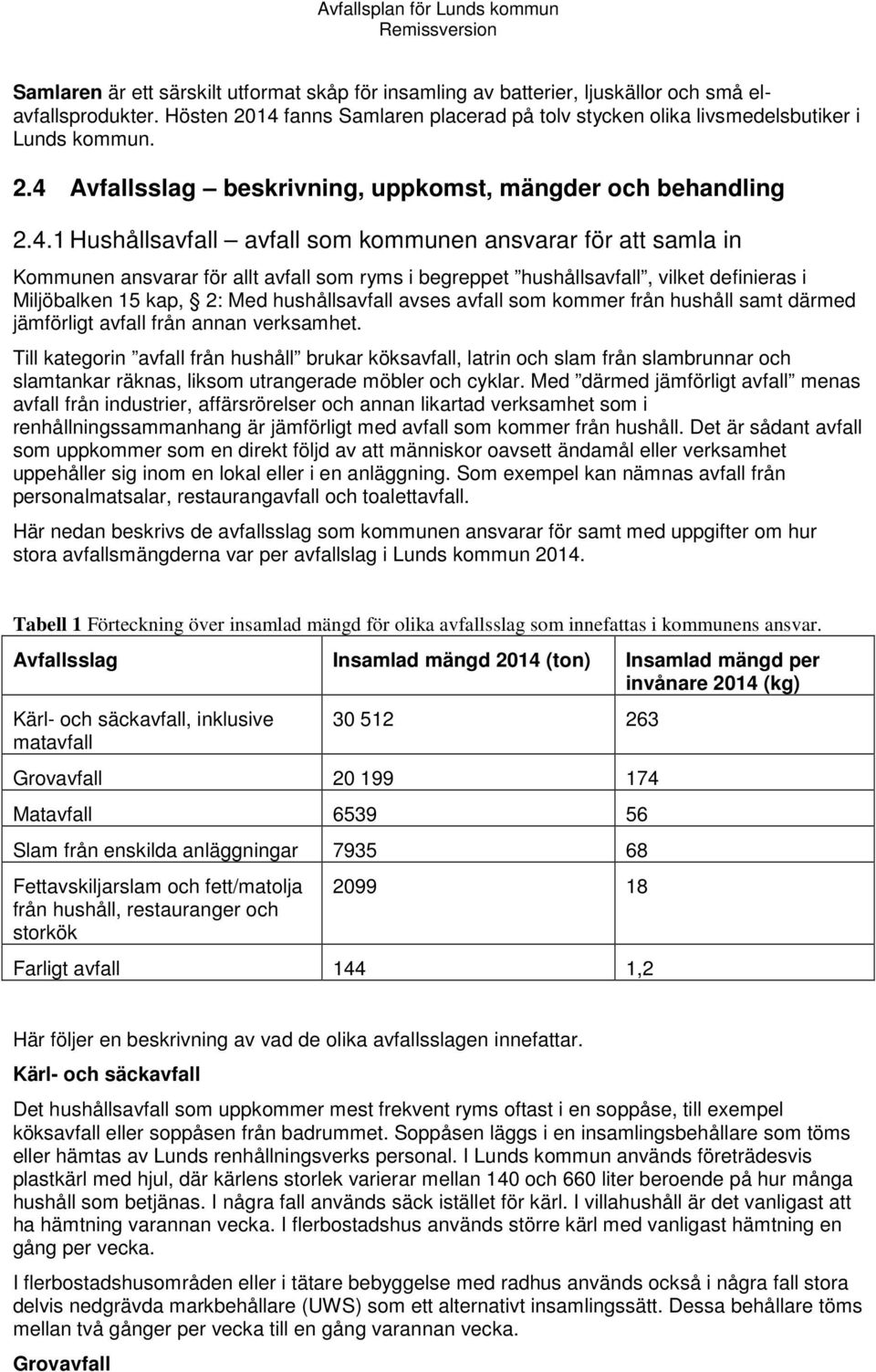 avses avfall som kommer från hushåll samt därmed jämförligt avfall från annan verksamhet.
