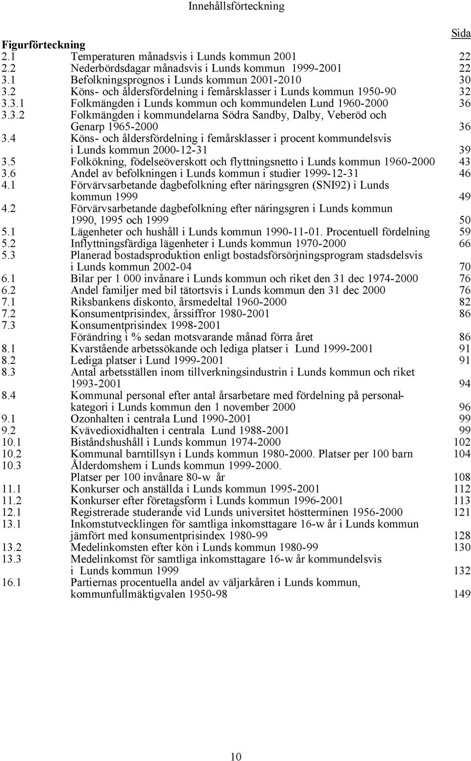 4 Köns- och åldersfördelning i femårsklasser i procent kommundelsvis i Lunds kommun 2000-12-31 39 3.5 Folkökning, födelseöverskott och flyttningsnetto i Lunds kommun 1960-2000 43 3.