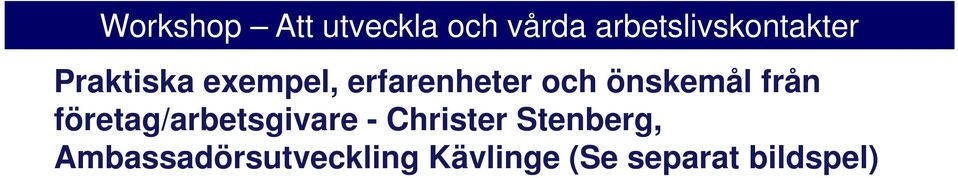 - Christer Stenberg,