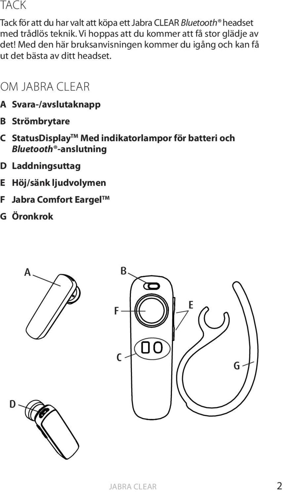 Med den här bruksanvisningen kommer du igång och kan få ut det bästa av ditt headset.