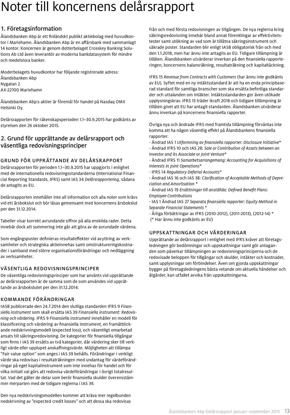 Koncernen är genom dotterbolaget Crosskey Banking Solutions Ab Ltd även leverantör av moderna bankdatasystem för mindre och medelstora banker.