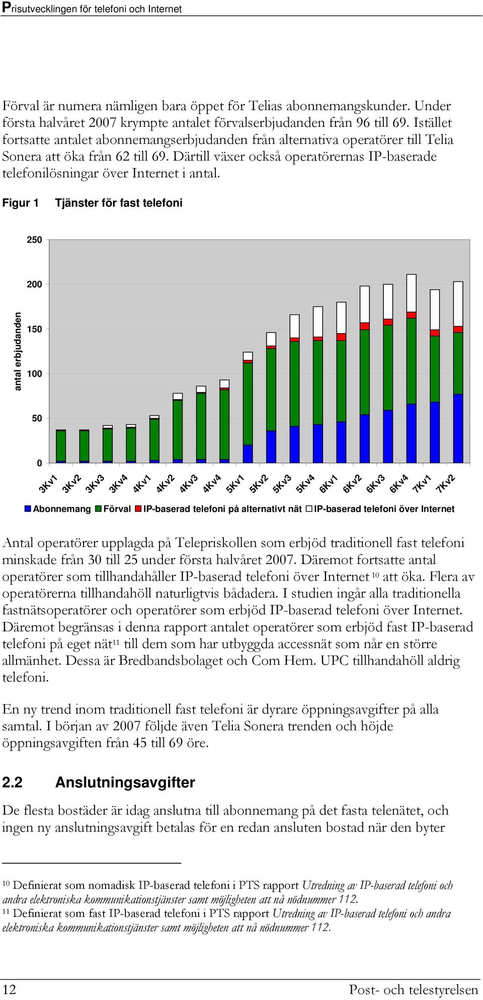 Därtill växer också operatörernas IP-baserade telefonilösningar över Internet i antal.