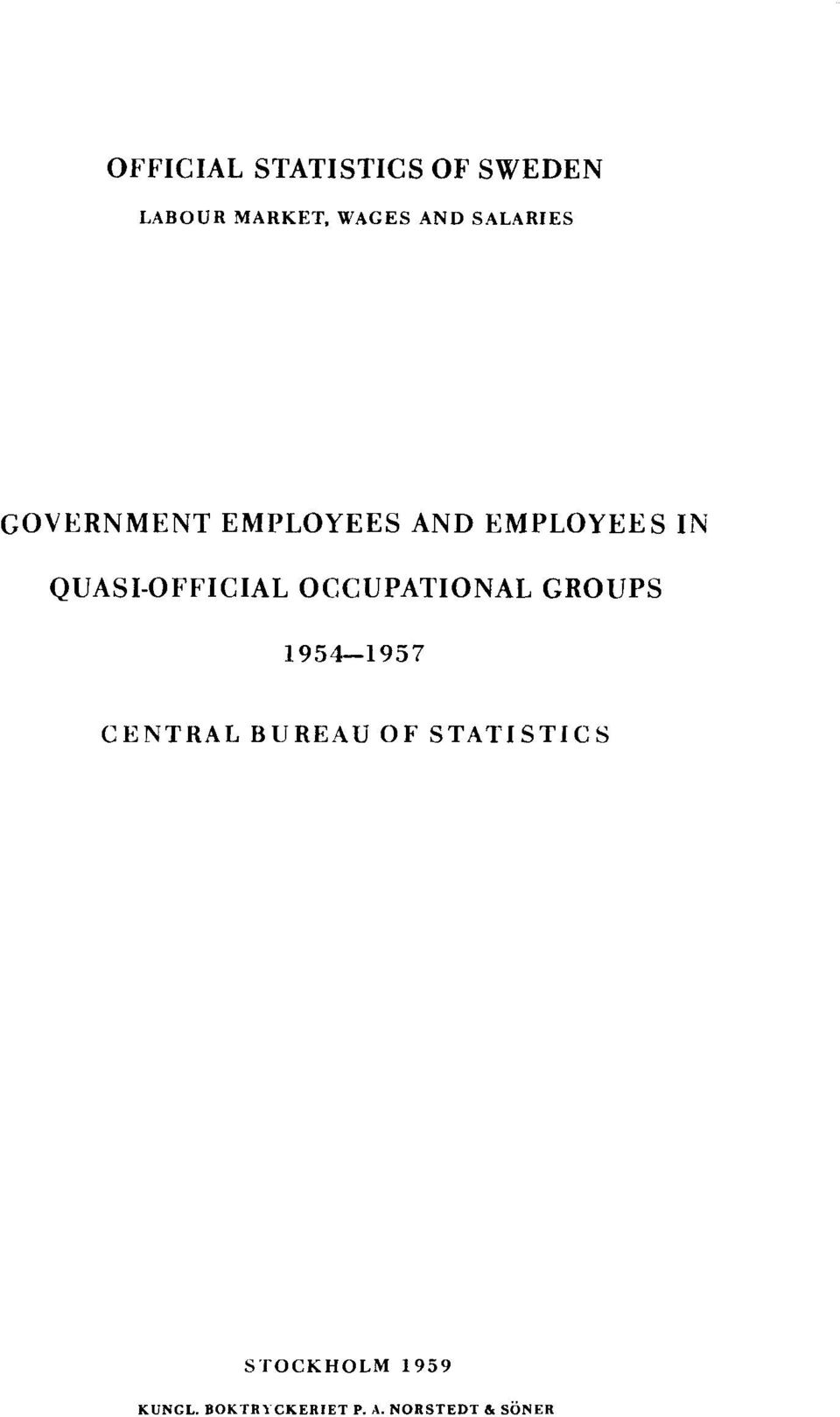 QUASI-OFFICIAL OCCUPATIONAL GROUPS 1954 1957 CENTRAL