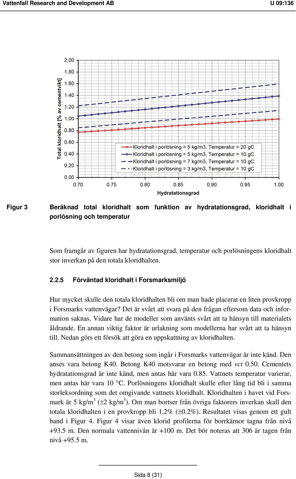 Det är svårt att svara på den frågan eftersom data och information saknas. Vidare har de modeller som använts svårt att ta hänsyn till materialets åldrande.