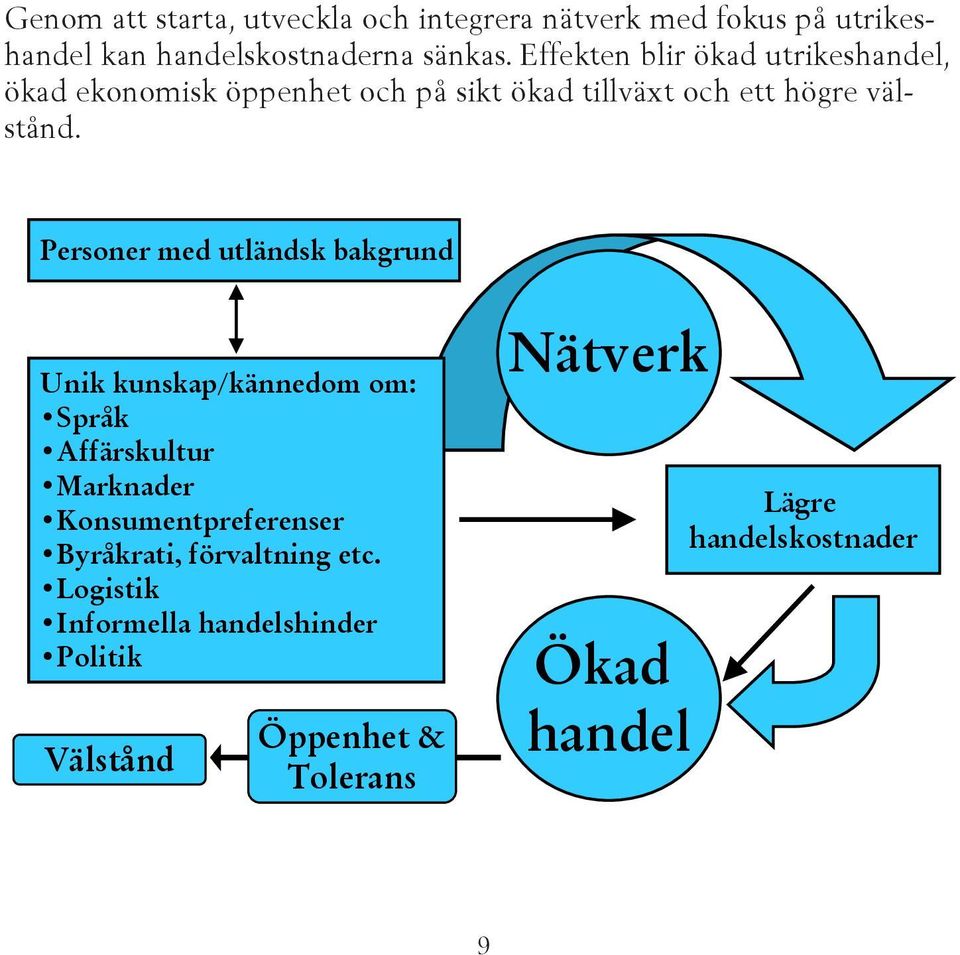 Personer med utländsk bakgrund Unik kunskap/kännedom om: Språk Affärskultur Marknader Konsumentpreferenser