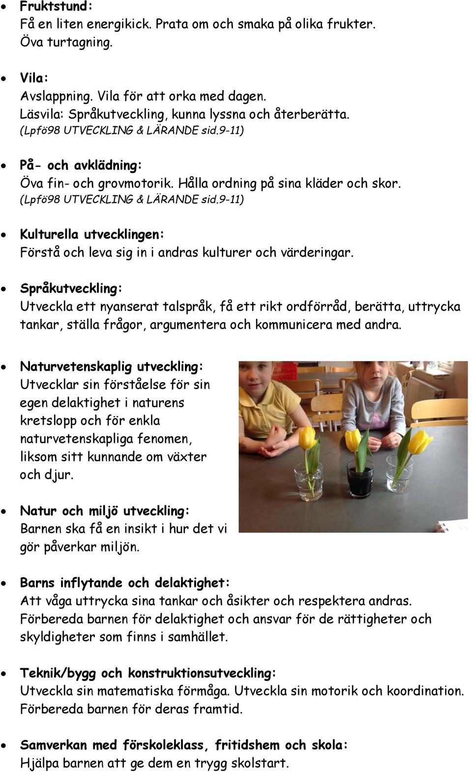 9-11) Kulturella utvecklingen: Förstå och leva sig in i andras kulturer och värderingar.