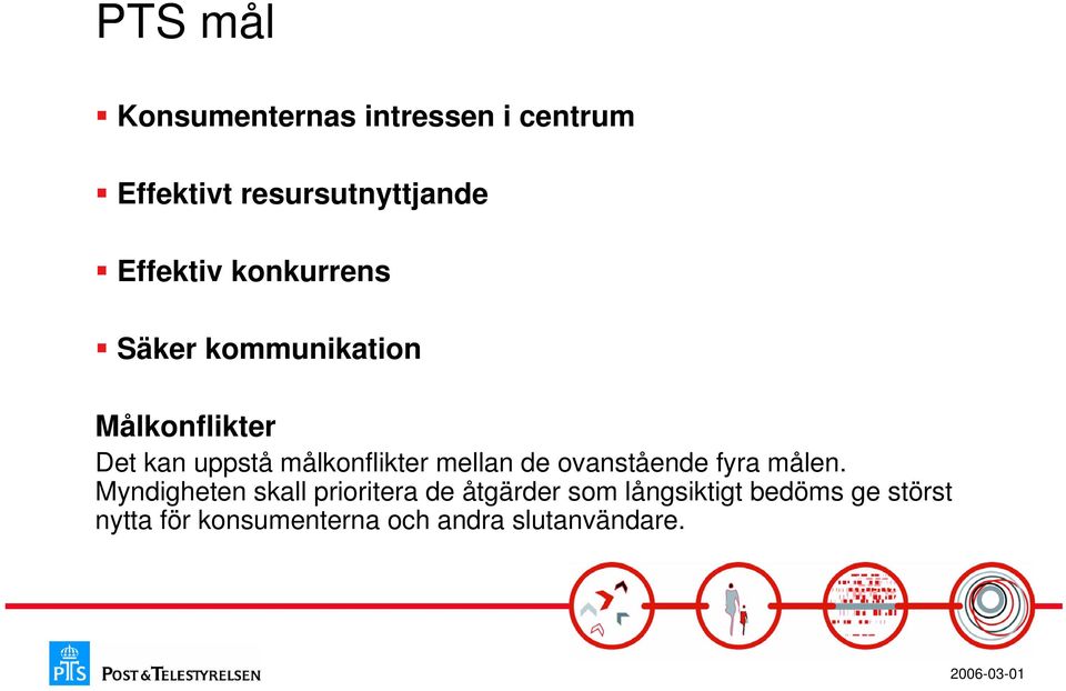 målkonflikter mellan de ovanstående fyra målen.