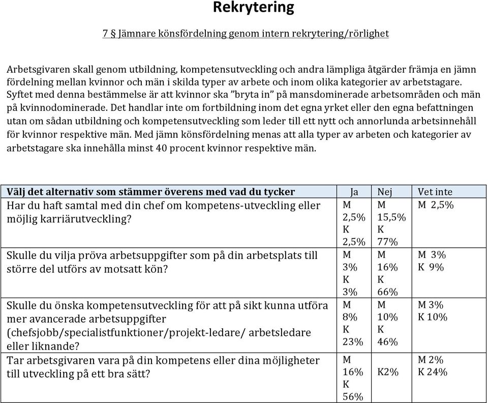 Det handlar inte om fortbildning inom det egna yrket eller den egna befattningen utan om sådan utbildning och kompetensutveckling som leder till ett nytt och annorlunda arbetsinnehåll för kvinnor