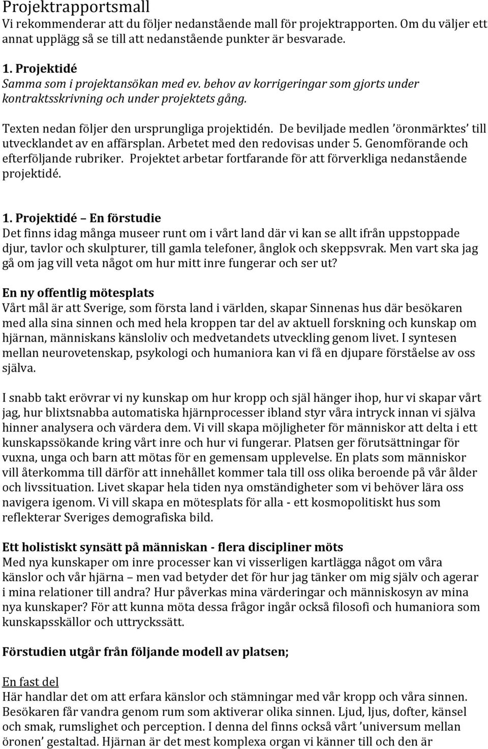 De beviljade medlen öronmärktes till utvecklandet av en affärsplan. Arbetet med den redovisas under 5. Genomförande och efterföljande rubriker.