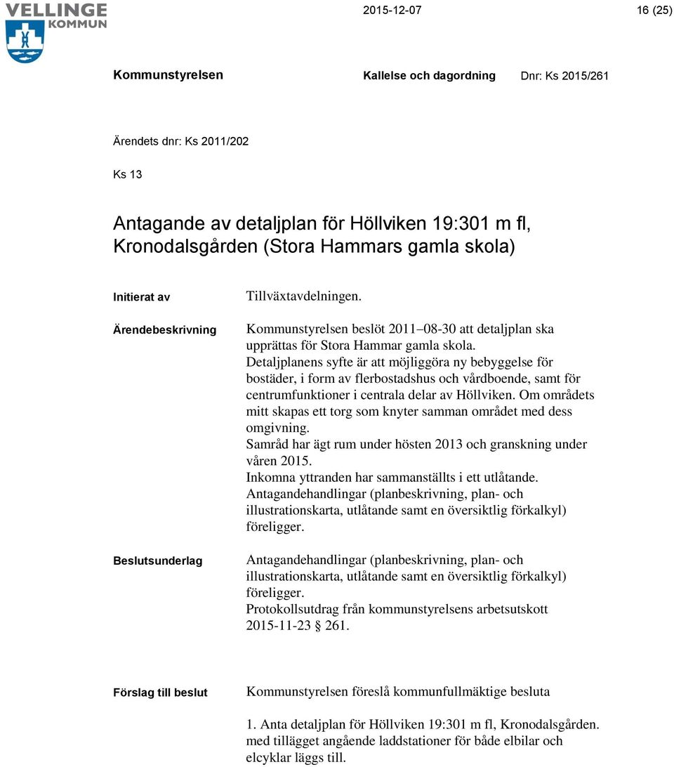 Detaljplanens syfte är att möjliggöra ny bebyggelse för bostäder, i form av flerbostadshus och vårdboende, samt för centrumfunktioner i centrala delar av Höllviken.