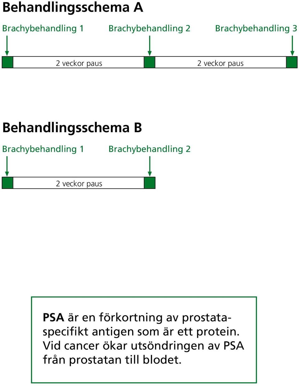 Brachybehandling 2 2 veckor paus PSA är en förkortning av prostataspecifikt