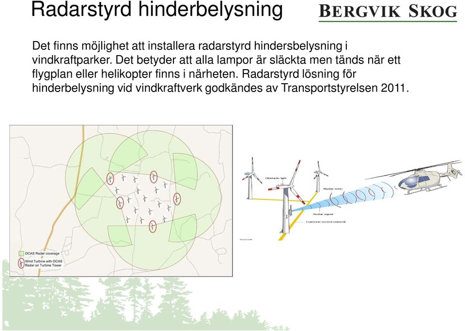 Det betyder att alla lampor är släckta men tänds när ett flygplan eller
