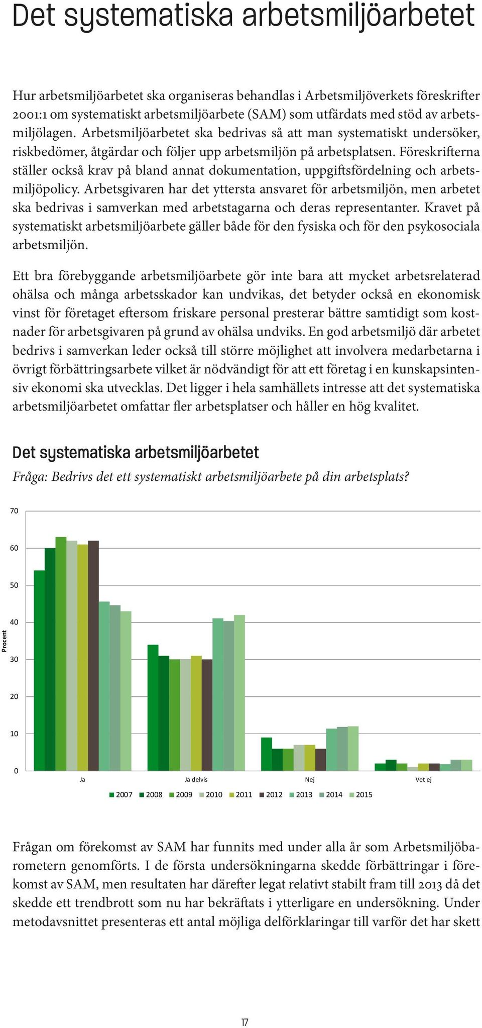 Föreskrifterna ställer också krav på bland annat dokumentation, uppgiftsfördelning och arbetsmiljöpolicy.