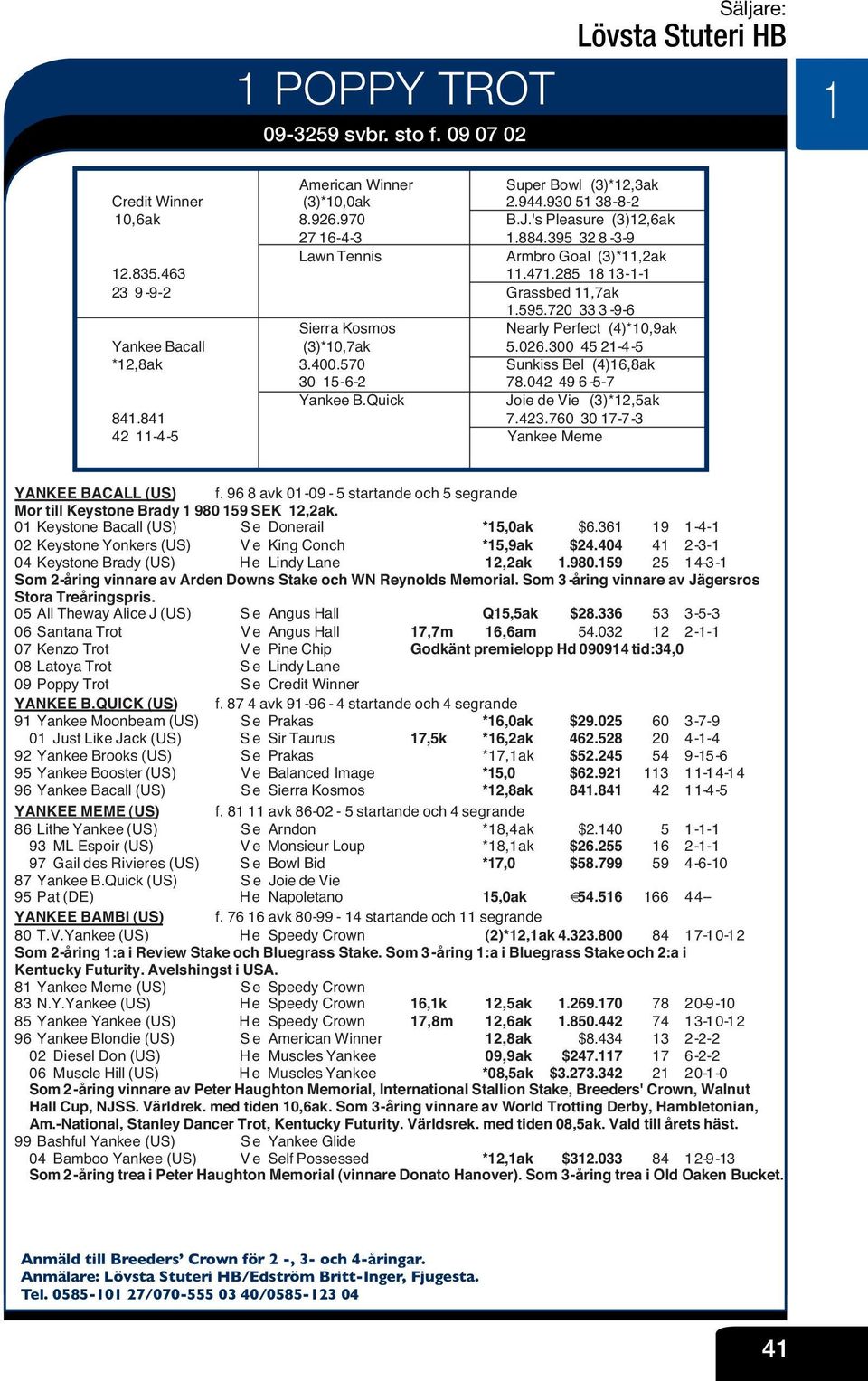 720 33 3-9-6 Sierra Kosmos V Nearly Perfect (4)*10,9ak Yankee Bacall (3)*10,7ak V 5.026.300 45 21-4-5 *12,8ak 3.400.570 V Sunkiss Bel (4)16,8ak 30 15-6-2 V 78.042 49 6-5-7 Yankee B.