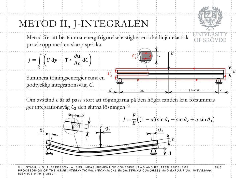 Om avstånd är så pass stort att töjningarna på den högra randen kan försummas ger integrationsväg den slutna lösningen b) 1 sin sin sin