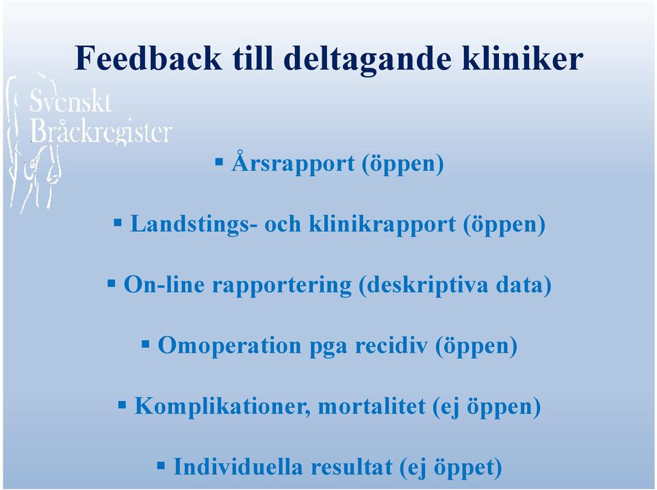 (deskriptiva data) Omoperation pga recidiv (öppen)