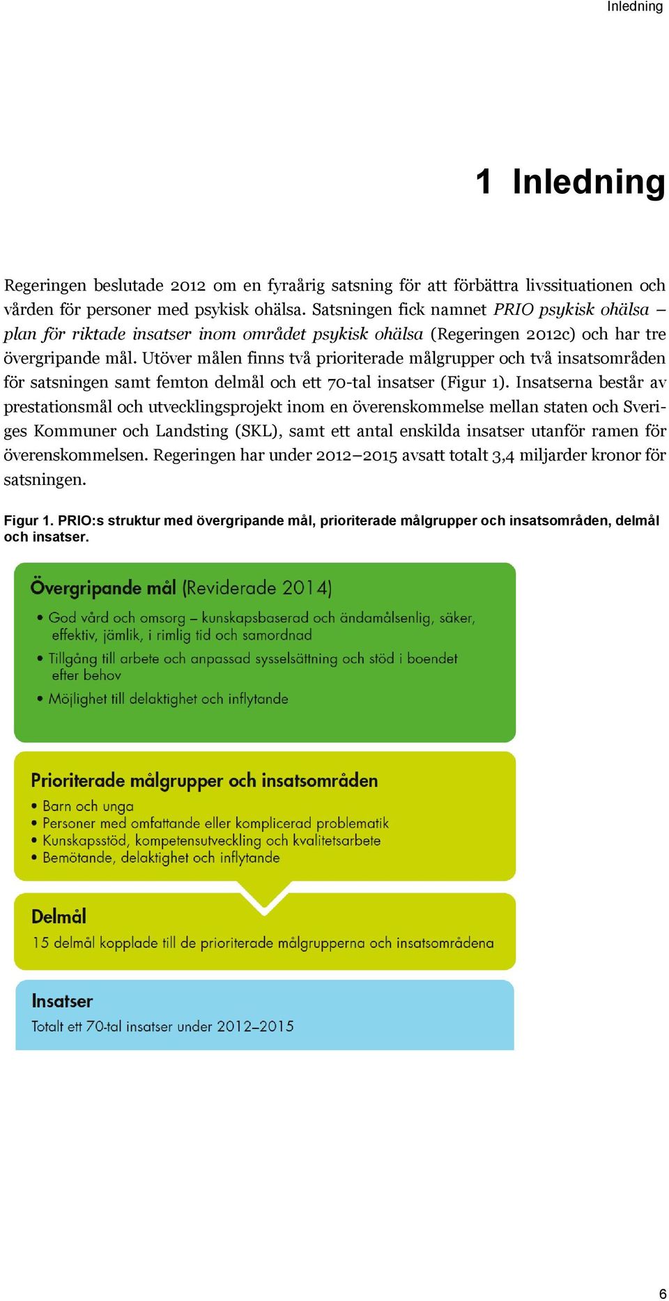 Utöver målen finns två prioriterade målgrupper och två insatsområden för satsningen samt femton delmål och ett 70-tal insatser (Figur 1).