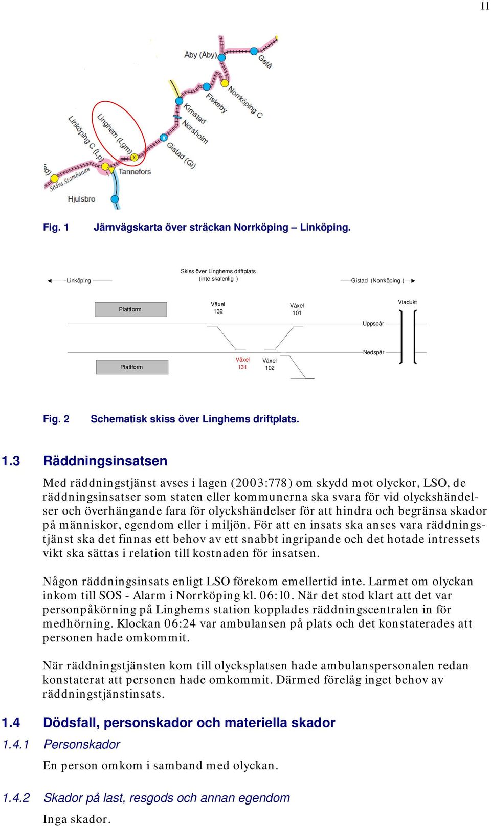 2 Schematisk skiss över Linghems driftplats. 1.