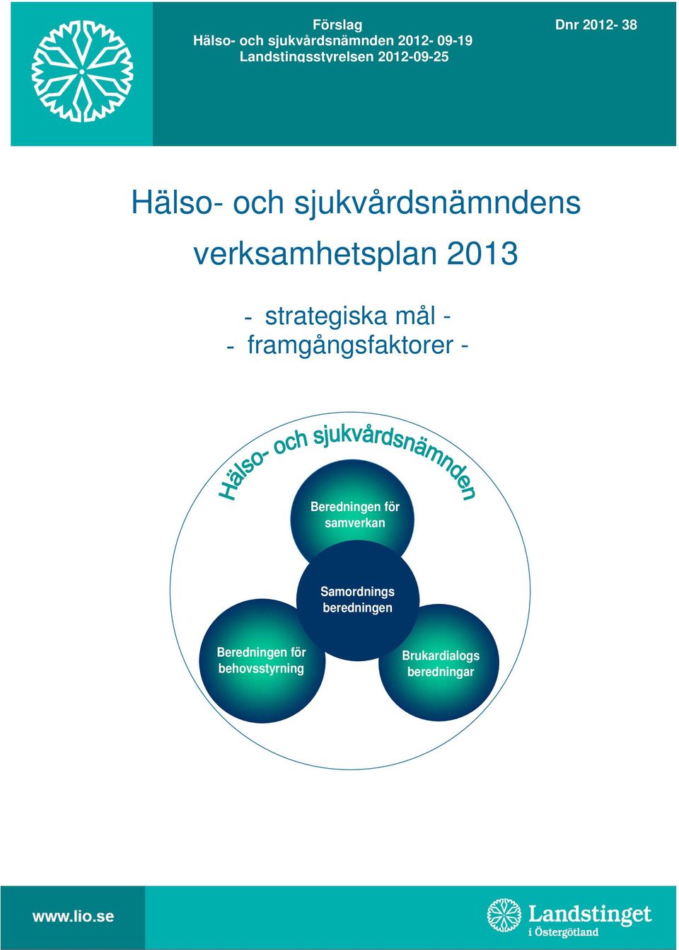 verksamhetsplan 2013 - strategiska mål - - framgångsfaktorer -