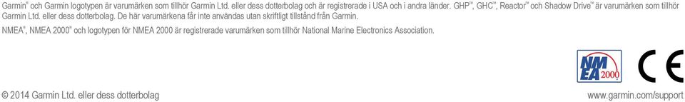 GHP, GHC, Reactor och Shadow Drive är varumärken som tillhör Garmin Ltd. eller dess dotterbolag.