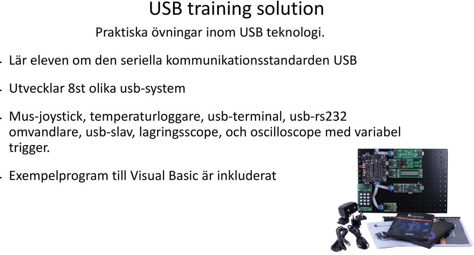 usb-system Mus-joystick, temperaturloggare, usb-terminal, usb-rs232 omvandlare,