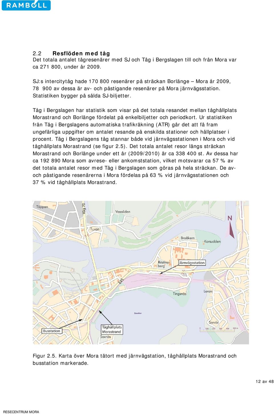 Tåg i Bergslagen har statistik som visar på det totala resandet mellan tåghållplats Morastrand och Borlänge fördelat på enkelbiljetter och periodkort.