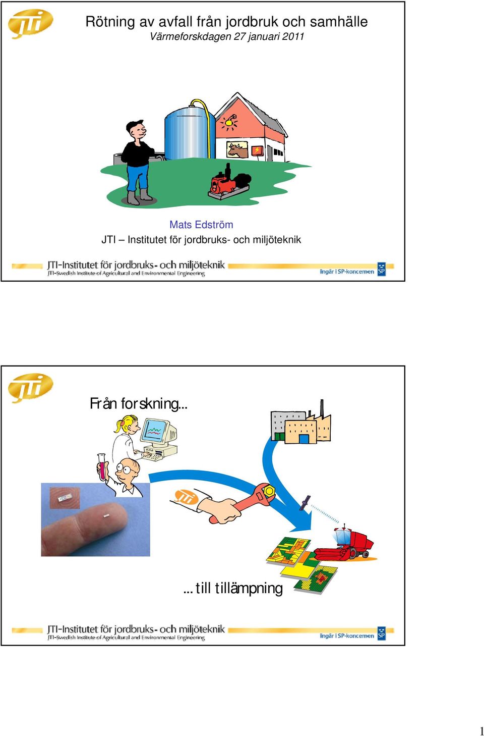 Mats Edström JTI Institutet för jordbruks-