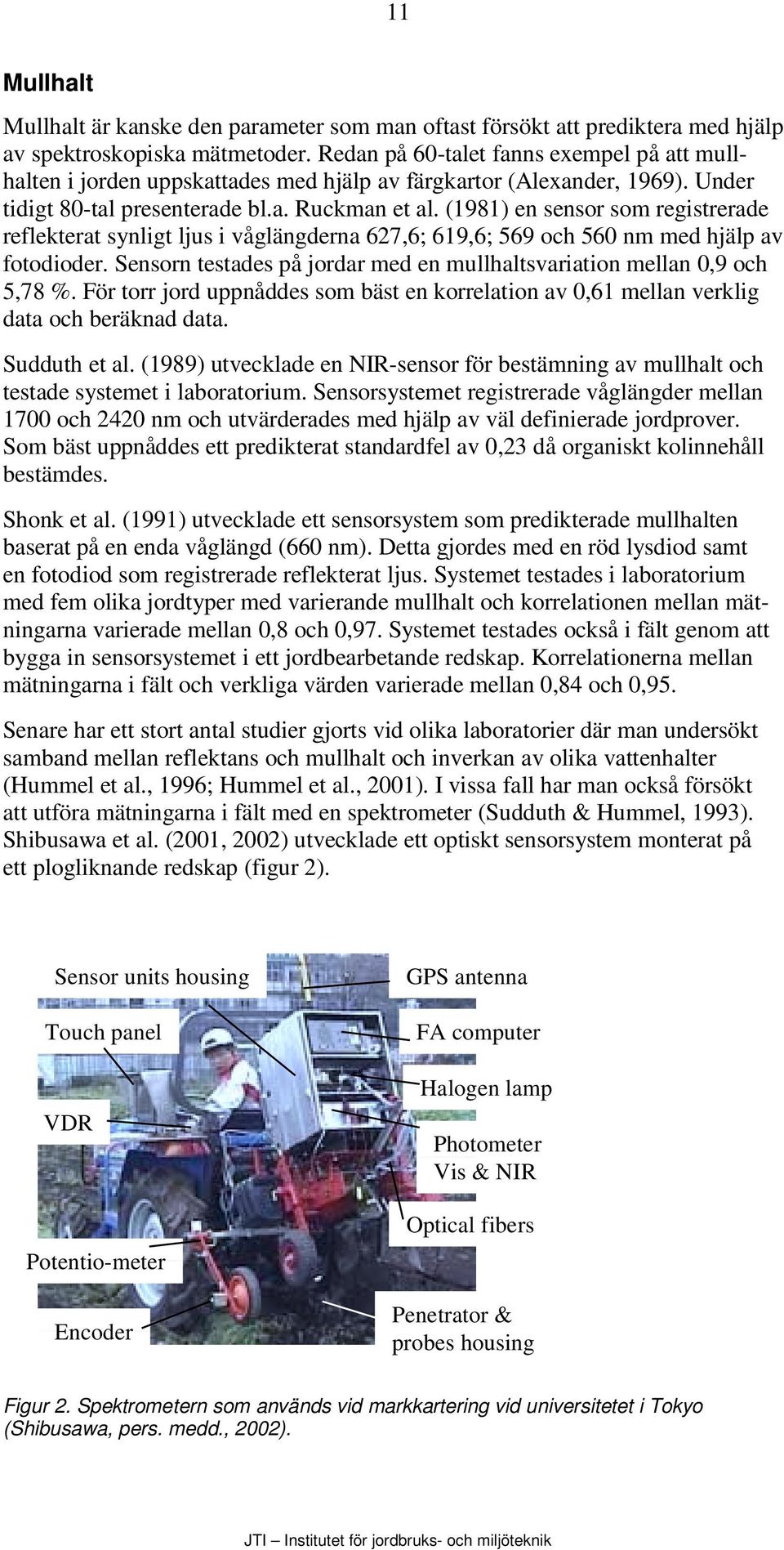 (1981) en sensor som registrerade reflekterat synligt ljus i våglängderna 627,6; 619,6; 569 och 560 nm med hjälp av fotodioder.