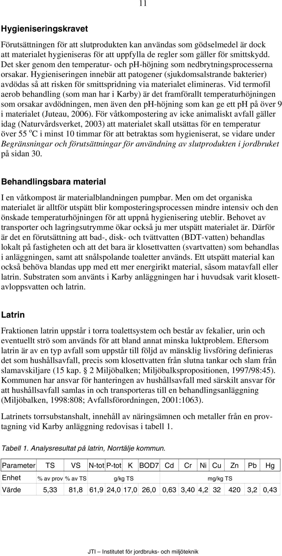 Hygieniseringen innebär att patogener (sjukdomsalstrande bakterier) avdödas så att risken för smittspridning via materialet elimineras.