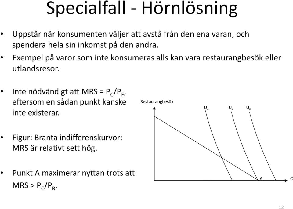 Exempel på varor som inte konsumeras alls kan vara restaurangbesök eller utlandsresor.