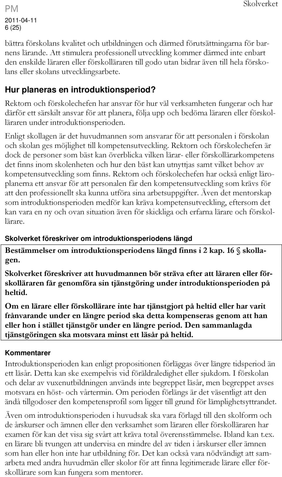 Hur planeras en introduktionsperiod?