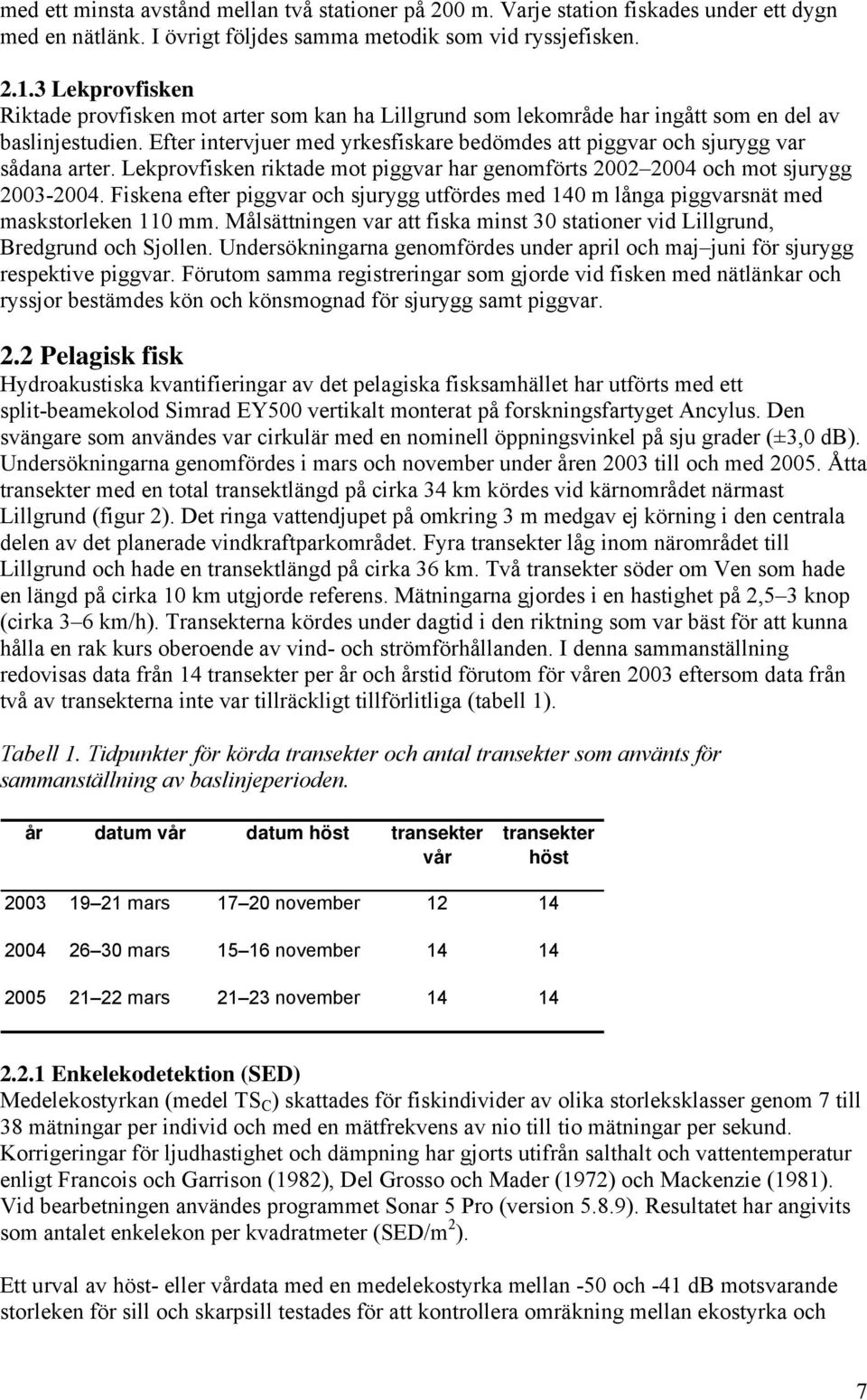 Efter intervjuer med yrkesfiskare bedömdes att piggvar och sjurygg var sådana arter. Lekprovfisken riktade mot piggvar har genomförts 22 24 och mot sjurygg 23-24.