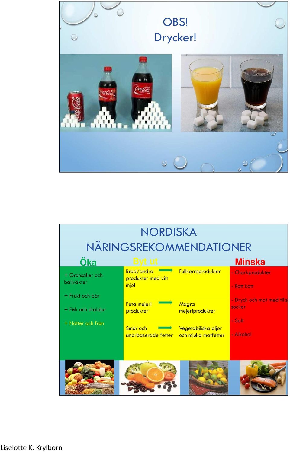 Fisk och skaldjur + Nötter och frön Bröd/andra produkter med vitt mjöl Feta mejeri produkter Smör