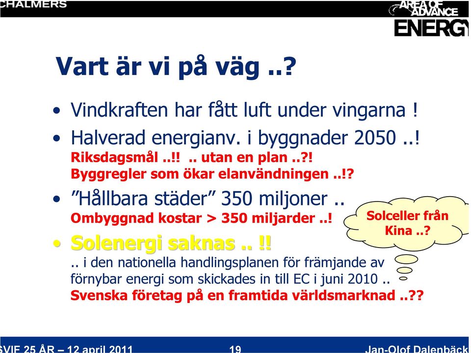 . Ombyggnad kostar > 350 miljarder..! Solceller från Kina..? Solenergi saknas.