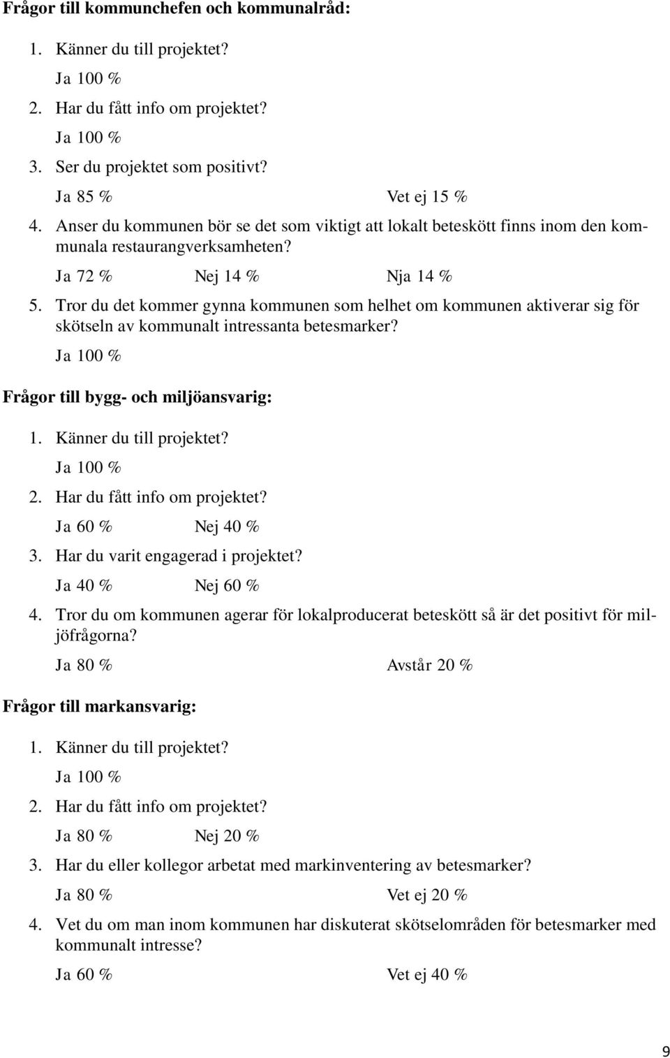 Tror du det kommer gynna kommunen som helhet om kommunen aktiverar sig för skötseln av kommunalt intressanta betesmarker? Frågor till bygg- och miljöansvarig: 1. Känner du till projektet? 2.