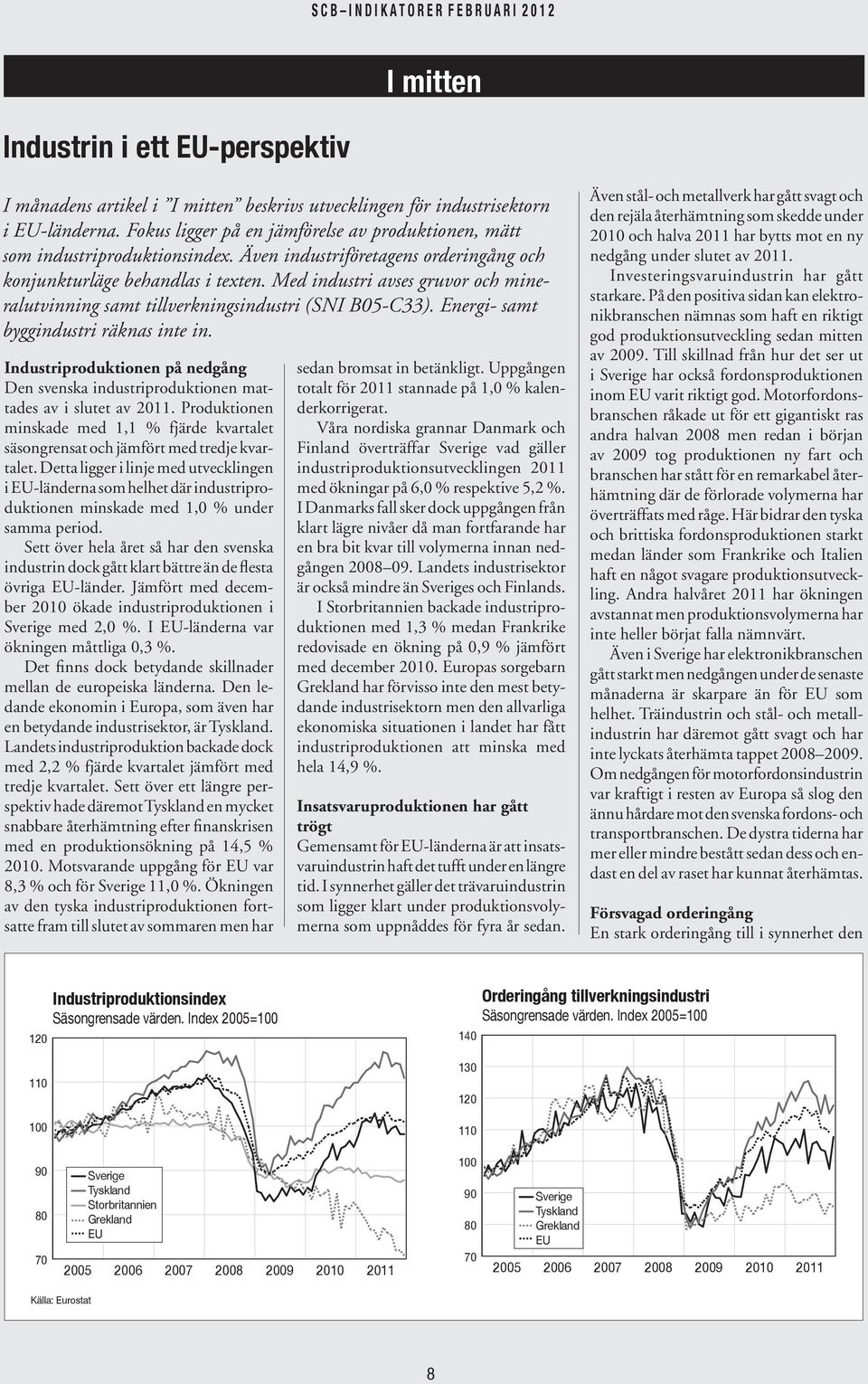 Med industri avses gruvor och mineralutvinning samt tillverkningsindustri (SNI B5-C33). Energi- samt byggindustri räknas inte in.