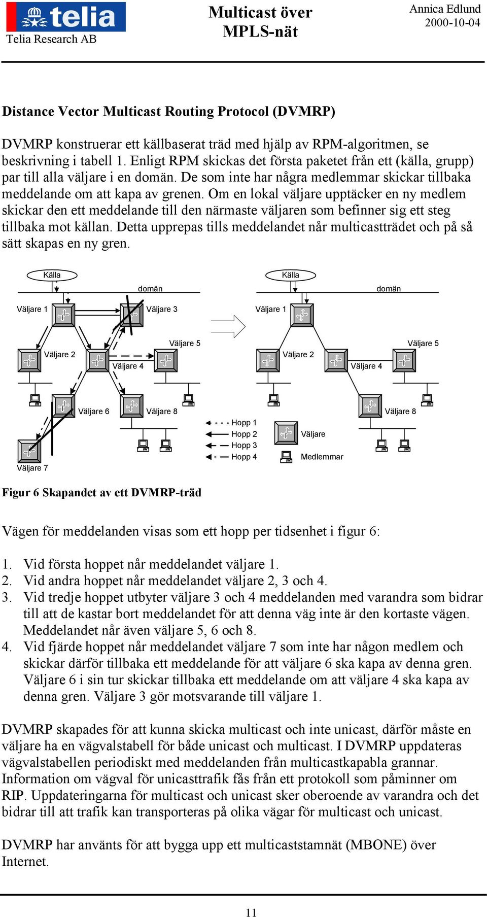 Om en lokal väljare upptäcker en ny medlem skickar den ett meddelande till den närmaste väljaren som befinner sig ett steg tillbaka mot källan.