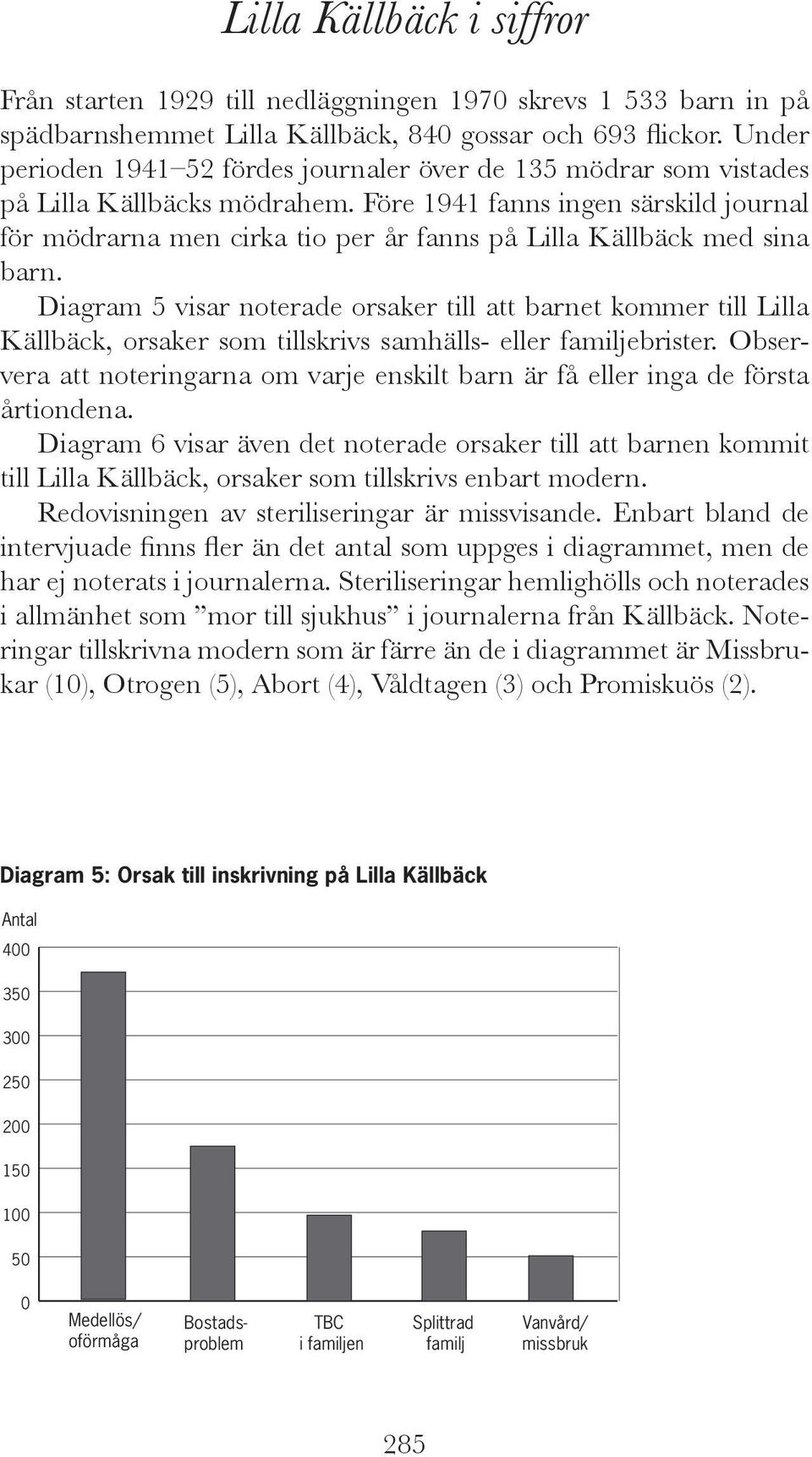 Före 1941 fanns ingen särskild journal för mödrarna men cirka tio per år fanns på Lilla Källbäck med sina barn.