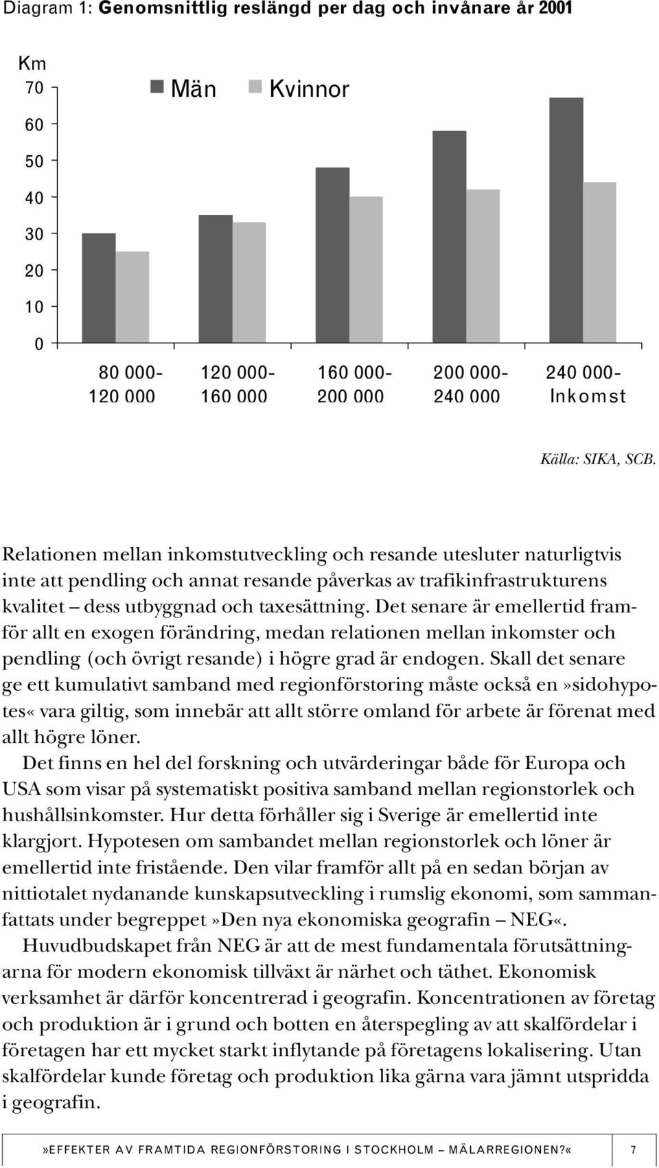 Det senare är emellertid framför allt en exogen förändring, medan relationen mellan inkomster och pendling (och övrigt resande) i högre grad är endogen.