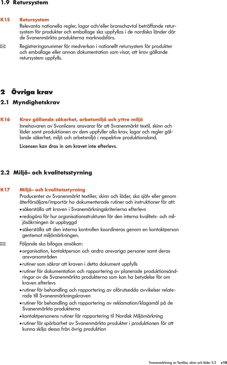 2 Övriga krav 2.