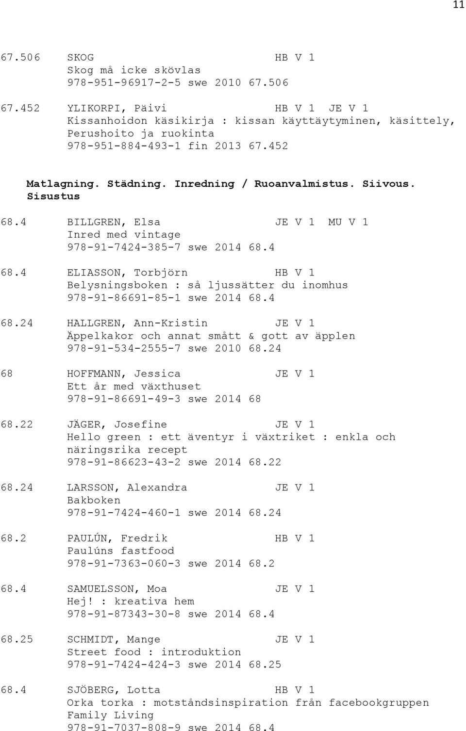 Siivous. Sisustus 68.4 BILLGREN, Elsa JE V 1 MU V 1 Inred med vintage 978-91-7424-385-7 swe 2014 68.
