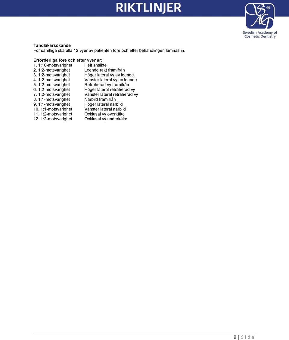 1:2-motsvarighet Vänster lateral vy av leende 5. 1:2-motsvarighet Retraherad vy framifrån 6. 1:2-motsvarighet Höger lateral retraherad vy 7.