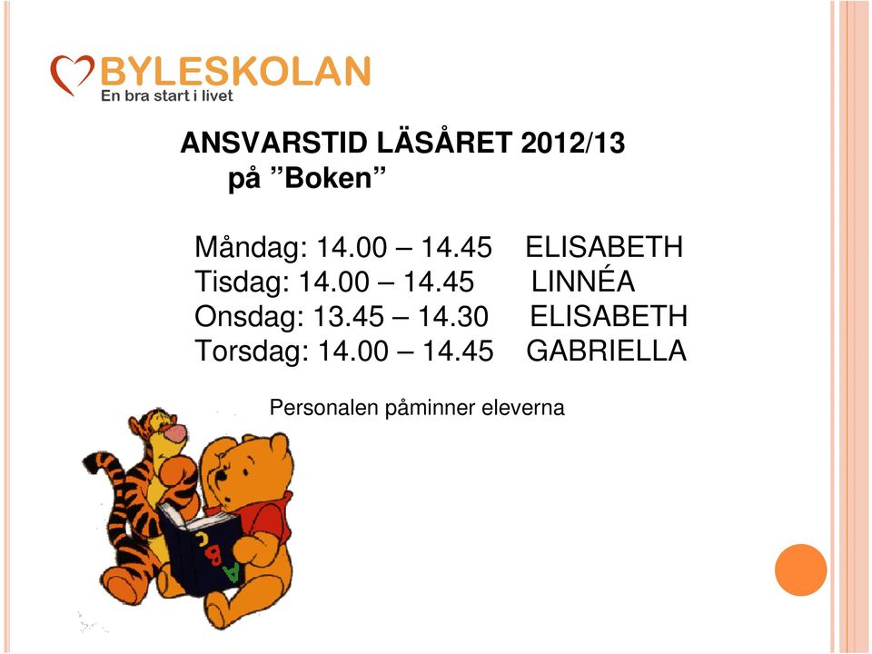 45 14.30 ELISABETH Torsdag: 14.00 14.