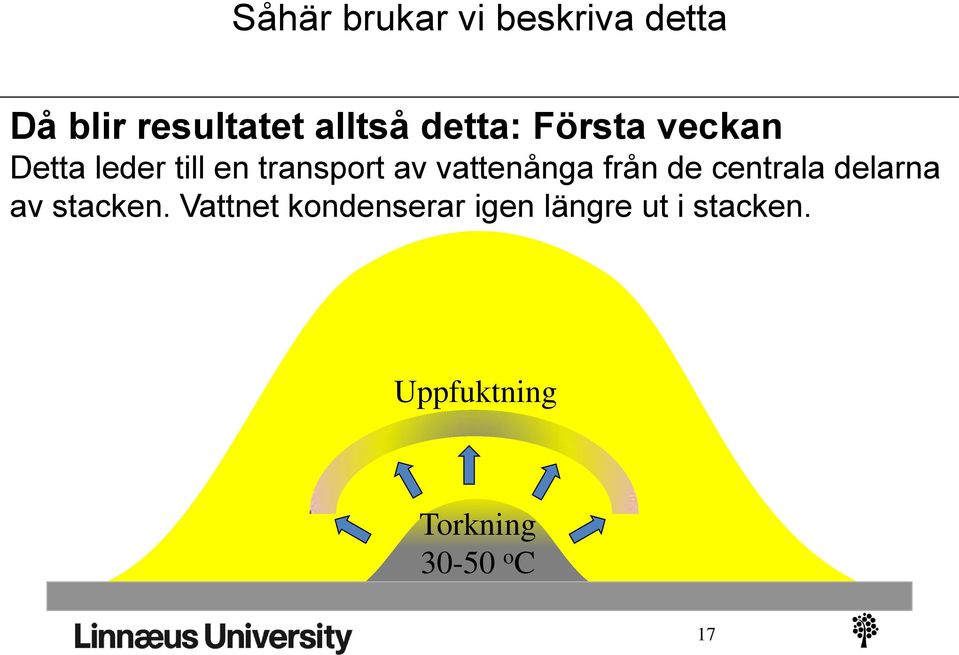 vattenånga från de centrala delarna av stacken.