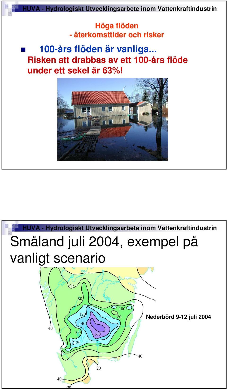 .. Risken att drabbas av ett 100-års flöde under
