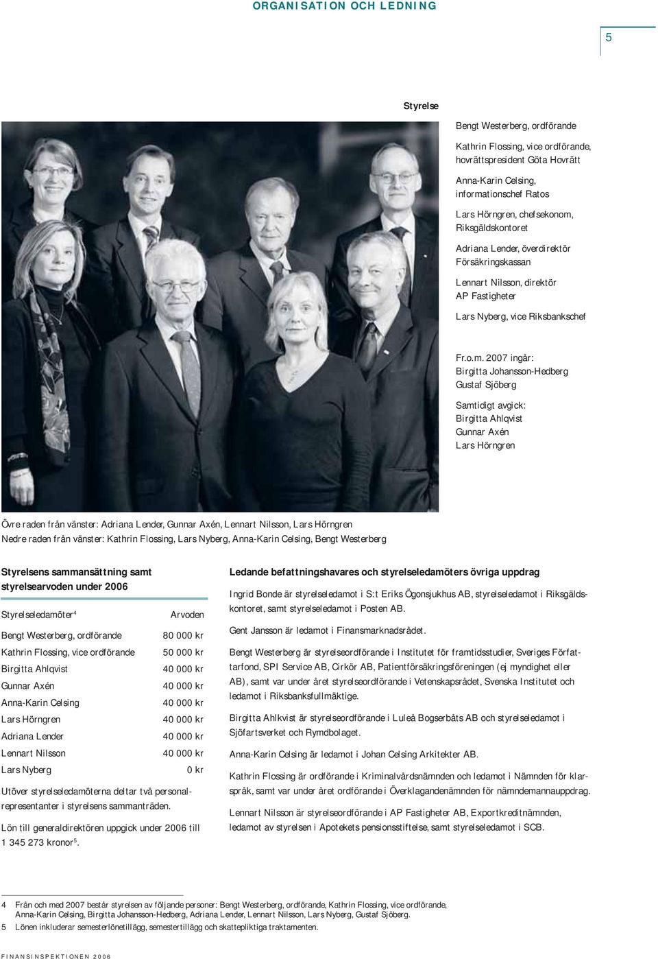 Riksgäldskontoret Adriana Lender, överdirektör Försäkringskassan Lennart Nilsson, direktör AP Fastigheter Lars Nyberg, vice Riksbankschef Fr.o.m.