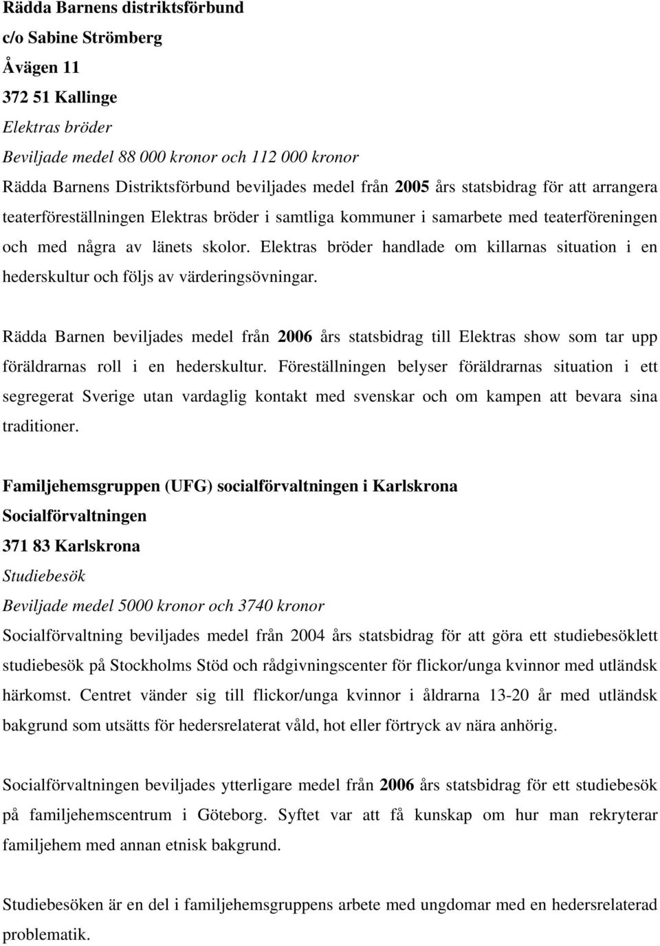 Elektras bröder handlade om killarnas situation i en hederskultur och följs av värderingsövningar.