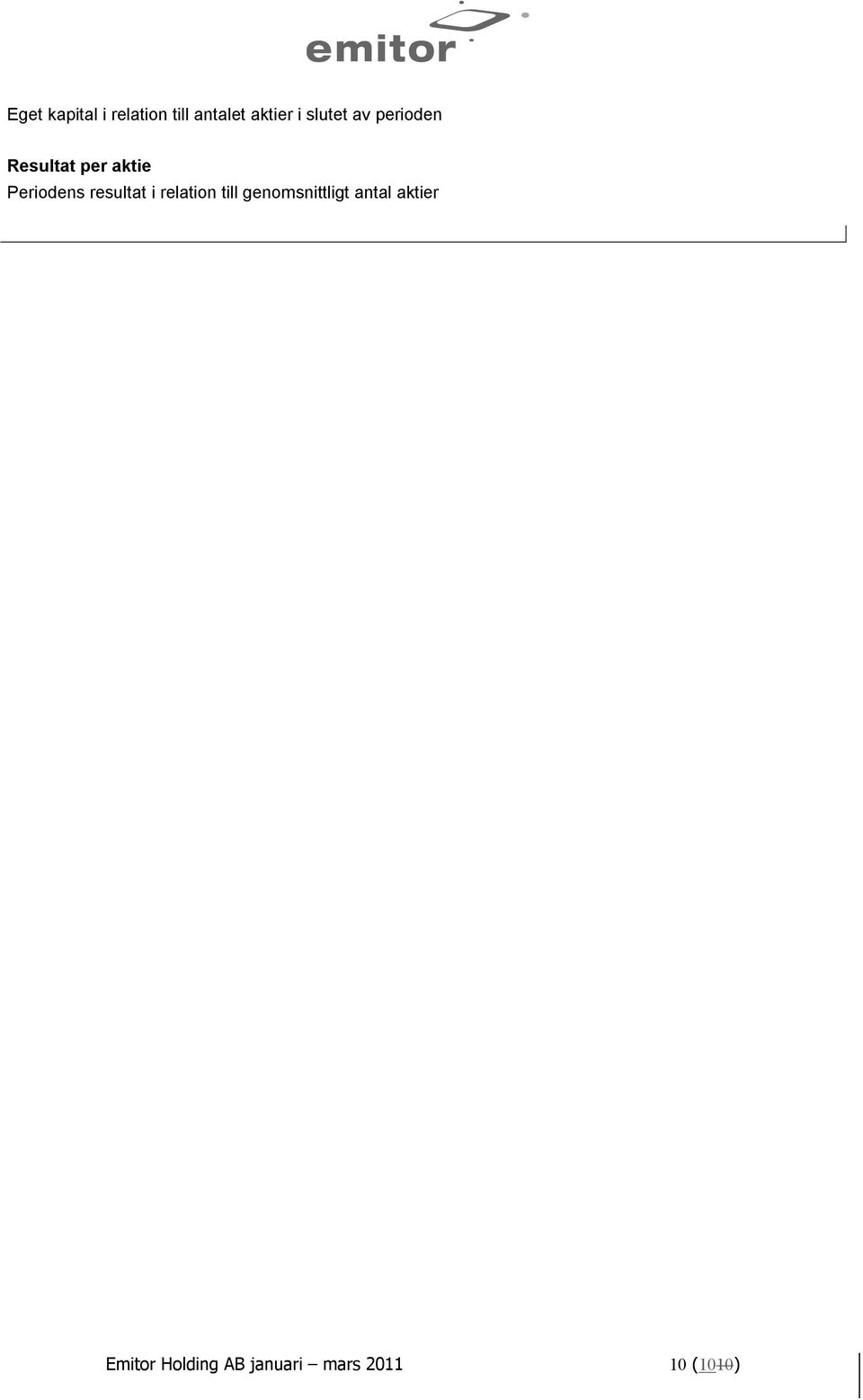 resultat i relation till genomsnittligt antal