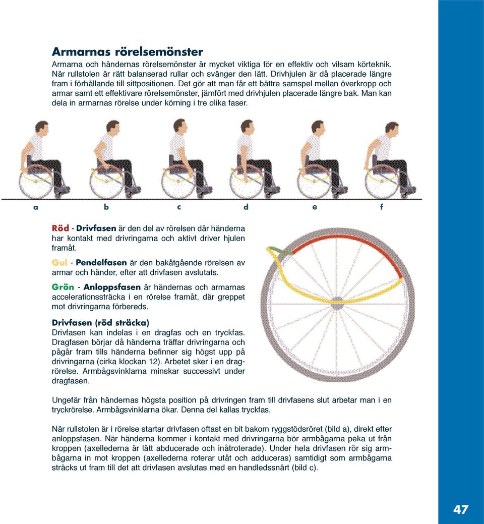 Det gör att man får ett bättre samspel mellan överkropp och armar samt ett effektivare rörelsemönster, jämfört med drivhjulen placerade längre bak.