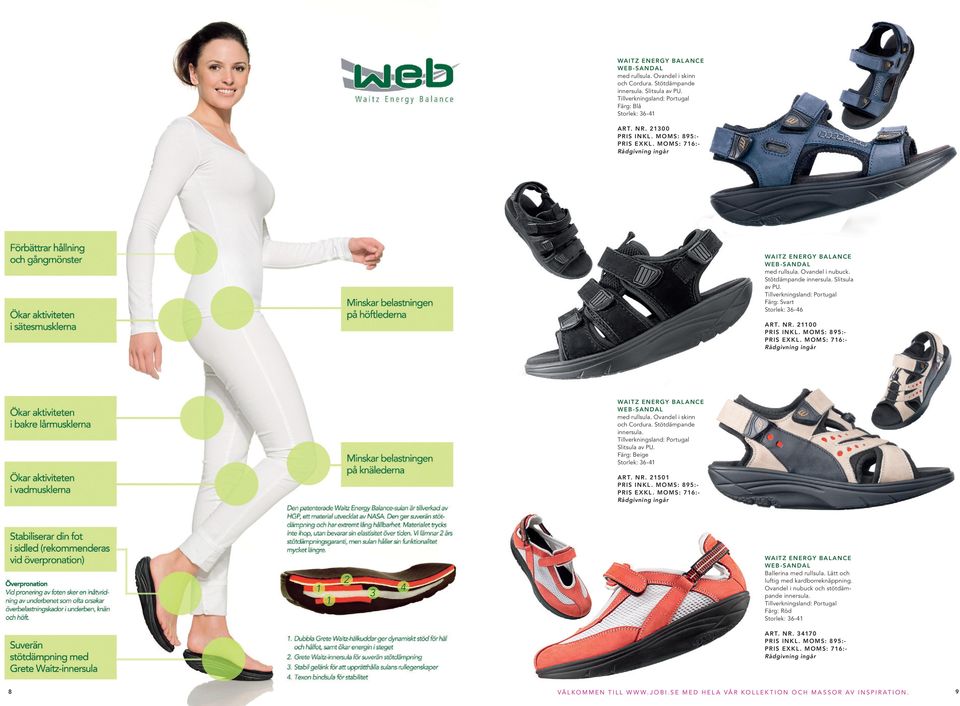 MOMS: 716:- WAITZ ENERGY BAL ANCE WEB -SANDAL med rullsula. Ovandel i skinn och Cordura. Stötdämpande innersula. Slitsula av PU. Färg: Beige ART. NR. 21501 PRIS INKL. MOMS: 895:- PRIS E XKL.